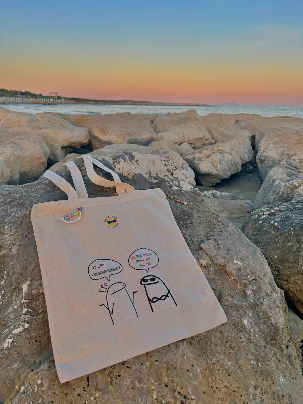 Tote bag in tela con logo Sedute Non Richieste